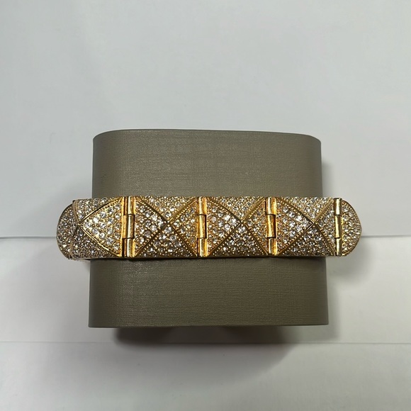 CC Skye Pave Stud Bracelet Gold HR10-5 - Picture 3 of 8